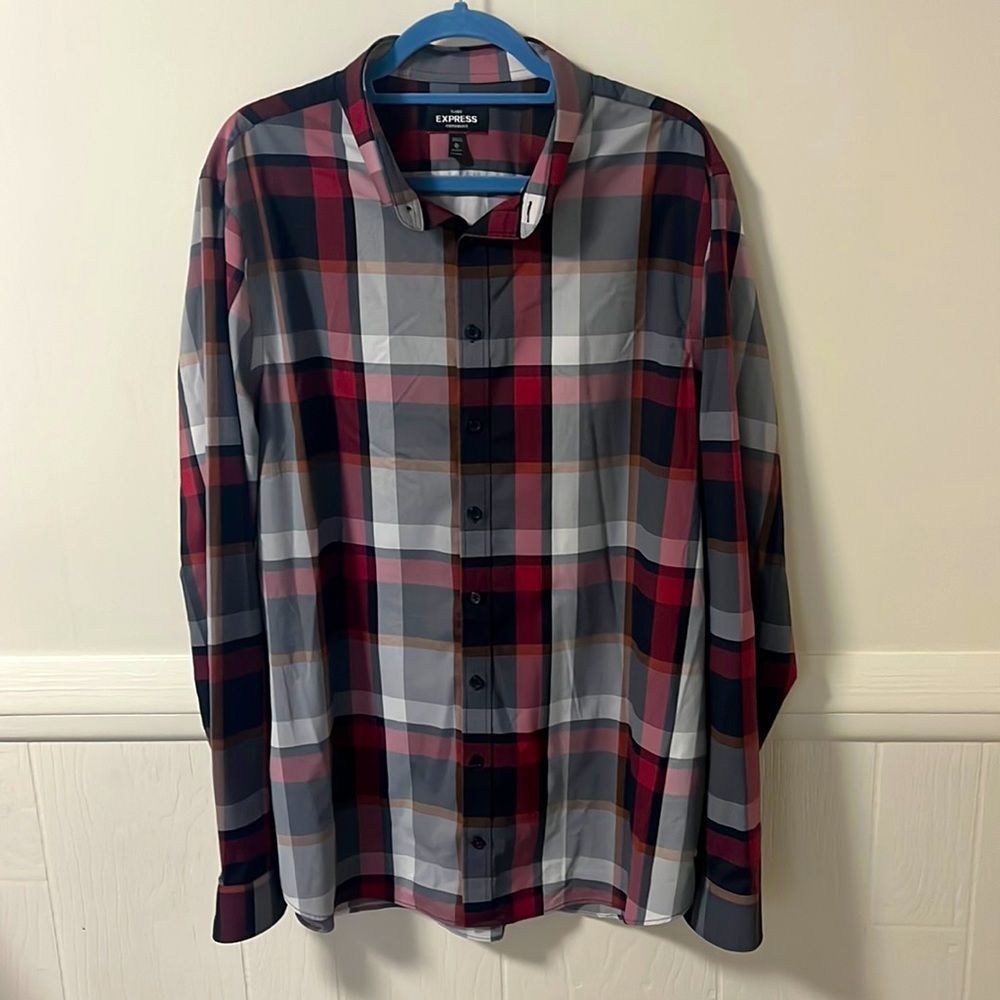 Mens EXPRESS CLASSIC PERFORMANCE Dress Shirt Size XL 17-17.5 Tall